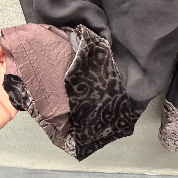 Laetitia Hecht INEPTIE Paris Pants Womens FR 40 US 28x29 Black Silk Velvet - Picture 8 of 10